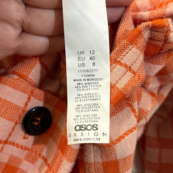 ASOS Design Orange Multi Crop Suit Jacket - Picture 7 of 8